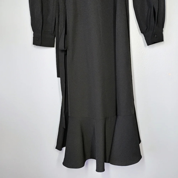Yumi Kim Casanova Long Sleeve Wrap Dress Black Formal Cocktail Wedding Guest XS - Picture 6 of 15